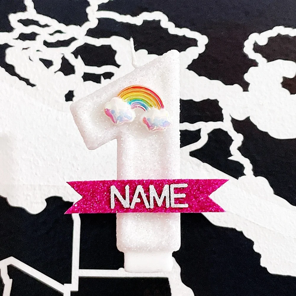New!Personalized Name Candle Number Customized Birthday Candle Cake Topper Gifts